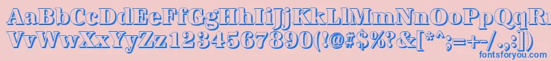 Fonte AntiquashCdXboldRegular – fontes azuis em um fundo rosa