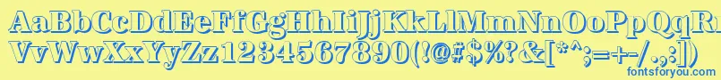AntiquashCdXboldRegular Font – Blue Fonts on Yellow Background