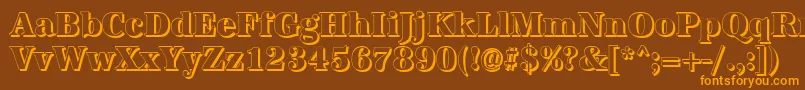 Police AntiquashCdXboldRegular – polices orange sur fond brun