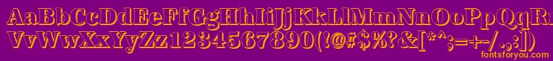 AntiquashCdXboldRegular-fontti – oranssit fontit violetilla taustalla