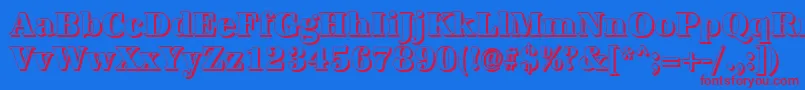 AntiquashCdXboldRegular Font – Red Fonts on Blue Background