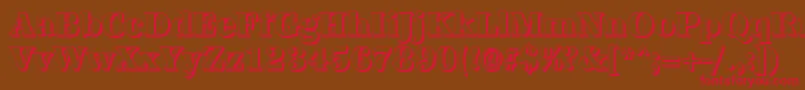 フォントAntiquashCdXboldRegular – 赤い文字が茶色の背景にあります。