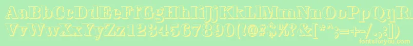 AntiquashCdXboldRegular Font – Yellow Fonts on Green Background