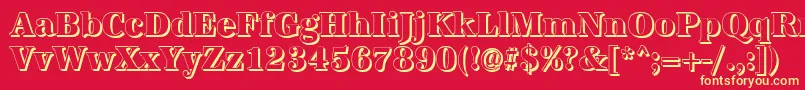 AntiquashCdXboldRegular Font – Yellow Fonts on Red Background