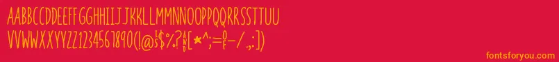 InYourFaceJoffrey Font – Orange Fonts on Red Background