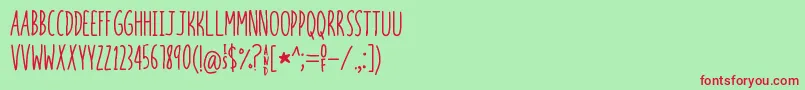 InYourFaceJoffrey Font – Red Fonts on Green Background