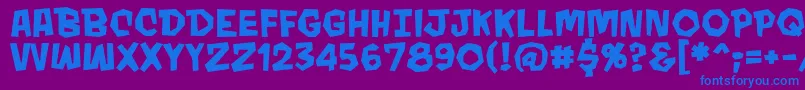 Mondobeyondobb ffy Font – Blue Fonts on Purple Background