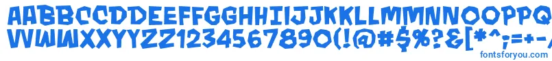 フォントMondobeyondobb ffy – 白い背景に青い文字