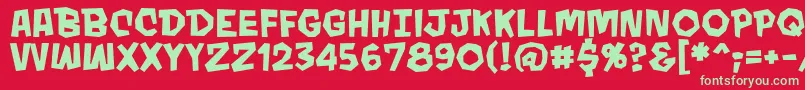 Mondobeyondobb ffy Font – Green Fonts on Red Background