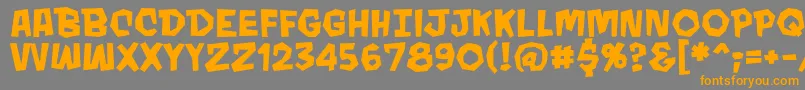 フォントMondobeyondobb ffy – オレンジの文字は灰色の背景にあります。