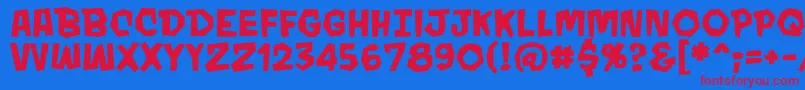 Mondobeyondobb ffy Font – Red Fonts on Blue Background