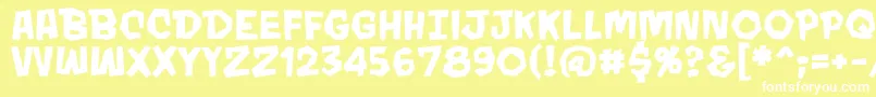 Mondobeyondobb ffy Font – White Fonts on Yellow Background