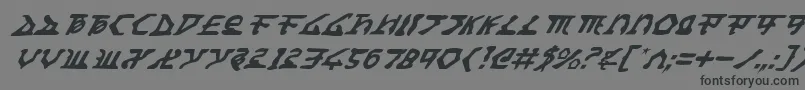Шрифт HomeworldTranslatorItalic – чёрные шрифты на сером фоне