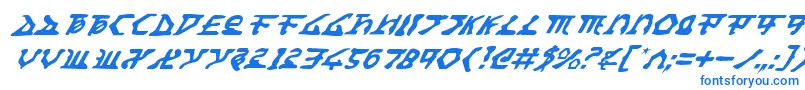 HomeworldTranslatorItalic Font – Blue Fonts on White Background
