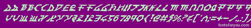 HomeworldTranslatorItalic Font – Green Fonts on Purple Background