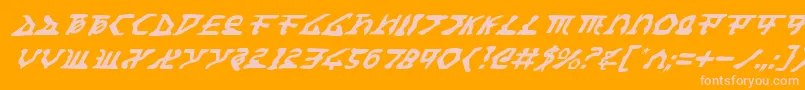 HomeworldTranslatorItalic Font – Pink Fonts on Orange Background