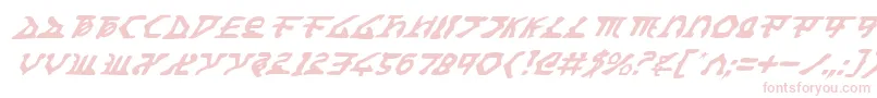 フォントHomeworldTranslatorItalic – 白い背景にピンクのフォント