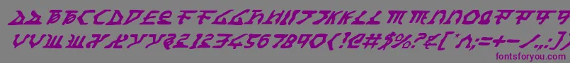 Czcionka HomeworldTranslatorItalic – fioletowe czcionki na szarym tle