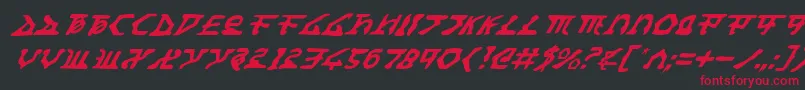 HomeworldTranslatorItalic Font – Red Fonts on Black Background