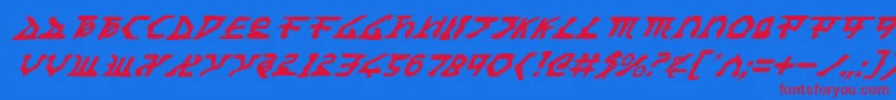 Saiba mais sobre a fonte HomeworldTranslatorItalic Fonte HomeworldTranslatorItalic – fontes vermelhas em um fundo azul