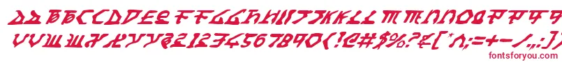 フォントHomeworldTranslatorItalic – 赤い文字