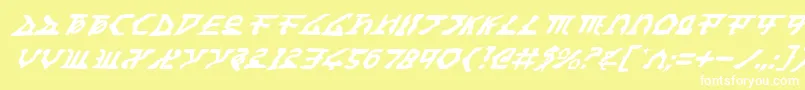 HomeworldTranslatorItalic Font – White Fonts on Yellow Background