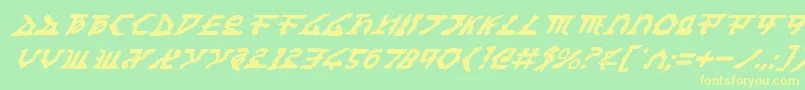 HomeworldTranslatorItalic Font – Yellow Fonts on Green Background