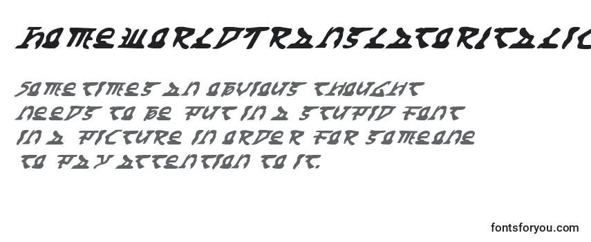 HomeworldTranslatorItalic-fontti