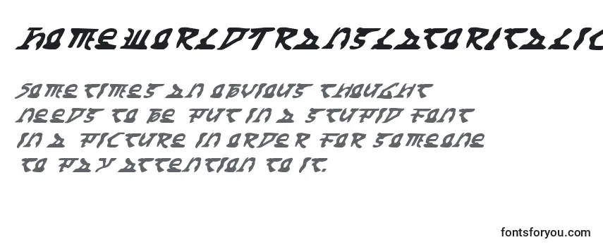 Fuente HomeworldTranslatorItalic