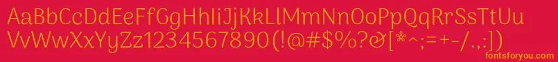 ArimamaduraiLight Font – Orange Fonts on Red Background