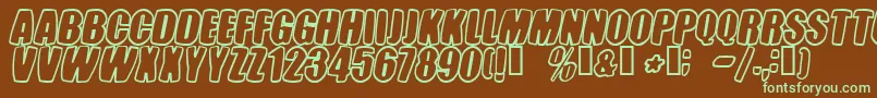 Tasteless Font – Green Fonts on Brown Background