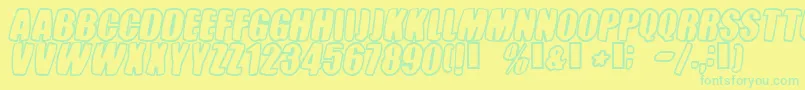 Tasteless Font – Green Fonts on Yellow Background