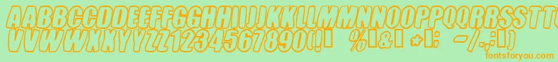 Tasteless Font – Orange Fonts on Green Background