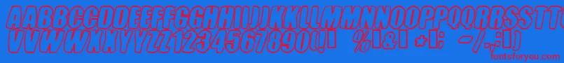 Tasteless Font – Red Fonts on Blue Background