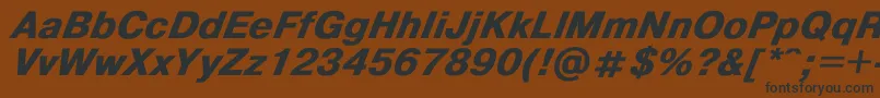 HelvdlBoldItalic Font – Black Fonts on Brown Background