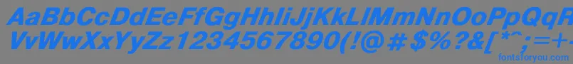 HelvdlBoldItalic Font – Blue Fonts on Gray Background