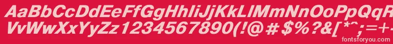 Czcionka HelvdlBoldItalic – różowe czcionki na czerwonym tle