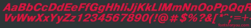 HelvdlBoldItalic Font – Red Fonts on Black Background