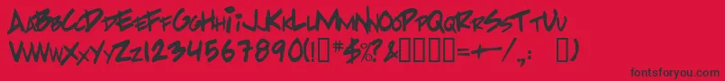 PpHandwritingNormal Font – Black Fonts on Red Background