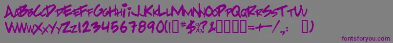 PpHandwritingNormal Font – Purple Fonts on Gray Background