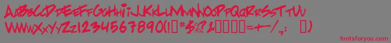 PpHandwritingNormal Font – Red Fonts on Gray Background