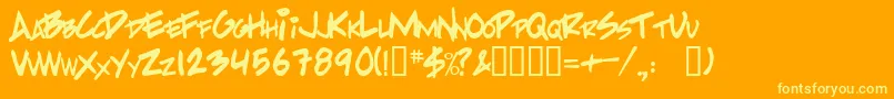 Шрифт PpHandwritingNormal – жёлтые шрифты на оранжевом фоне