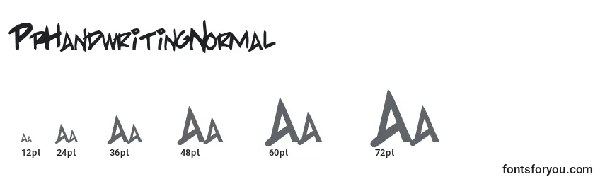 PpHandwritingNormal Font Sizes