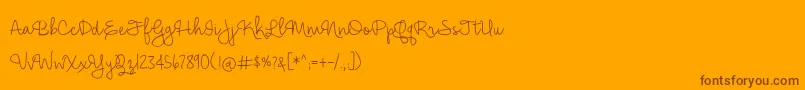 BmdHickoryJackLight Font – Brown Fonts on Orange Background