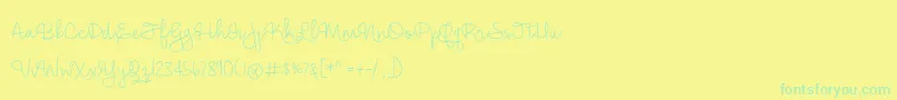 Police BmdHickoryJackLight – polices vertes sur fond jaune