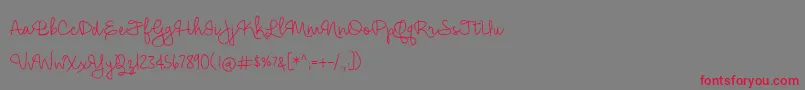 BmdHickoryJackLight Font – Red Fonts on Gray Background