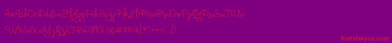 BmdHickoryJackLight Font – Red Fonts on Purple Background