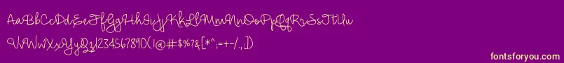 BmdHickoryJackLight Font – Yellow Fonts on Purple Background