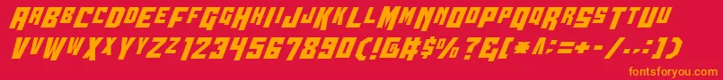 フォントWhiskeyBravoVictorCondensed – 赤い背景にオレンジの文字