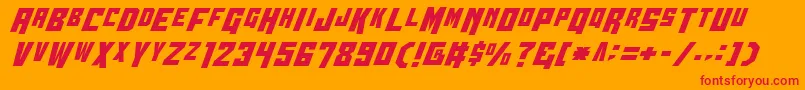 フォントWhiskeyBravoVictorCondensed – オレンジの背景に赤い文字